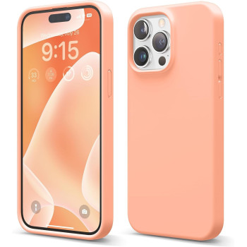 Elago Compatible With iPhone 15 Pro Max Case, Liquid Silicone Case, Full Body Protective Cover, Shockproof, Slim Phone Case, Anti-Scratch Soft Microfiber Lining, 6.7 Inch, Salmon