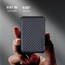 Monocarbon MagSafe-Battery-Pack-Case, Carbon-Fiber-Battery-Case for iPhone 15 Pro Max, Portable MagSafe Charger Case for iPhone 14, 13, 12 Series, Matte Purple, Matte Finish