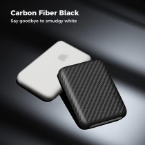 Monocarbon MagSafe-Battery-Pack-Case, Carbon-Fiber-Battery-Case for iPhone 15 Pro Max, Portable MagSafe Charger Case for iPhone 14, 13, 12 Series, Matte Purple, Matte Finish