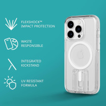 Tech21 Evo Crystal Kick Case For iPhone 15 Pro, Compatible With MagSafe, Impact Protection Case, White