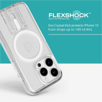 Tech21 Evo Crystal Kick Case For iPhone 15 Pro, Compatible With MagSafe, Impact Protection Case, White