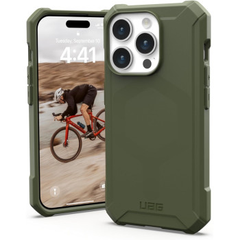Urban Armor Gear UAG Case (Updated Ver) Compatible With iPhone 15 Pro Case 6.1 Inch, Essential Armor Olive Drab Built-in Magnet Compatible With MagSafe Charging Rugged Military Grade Protective Cover