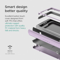 VRS Design Terra Guard Modern Phone Case For Galaxy Z Fold 4 5G, Premium Modern Neat Style (Anti Scratch Hinge Protection) Case With Tempered Glass Screen Protector, Purple