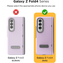 VRS Design Terra Guard Modern Phone Case For Galaxy Z Fold 4 5G, Premium Modern Neat Style (Anti Scratch Hinge Protection) Case With Tempered Glass Screen Protector, Purple