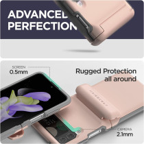 VRS Design Terra Guard Modern GO Phone Case For Galaxy Z Flip 4 5G (2022), Premium Modern Neat Style Spring-Loaded Hinge Cover Wallet Case, Purple