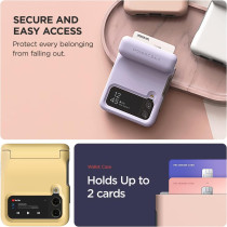 VRS Design Terra Guard Modern GO Phone Case For Galaxy Z Flip 4 5G (2022), Premium Modern Neat Style Spring-Loaded Hinge Cover Wallet Case, Purple