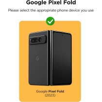 VRS Design Terra Guard Modern For Google Pixel Fold Case, Rugged Minimalist Dual Protection Style (Anti Scratch Hinge Protection) Case Compatible with Pixel Fold, Black