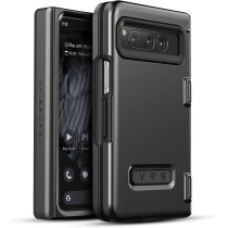 VRS Design Terra Guard Modern For Google Pixel Fold Case, Rugged Minimalist Dual Protection Style (Anti Scratch Hinge Protection) Case Compatible with Pixel Fold, Black