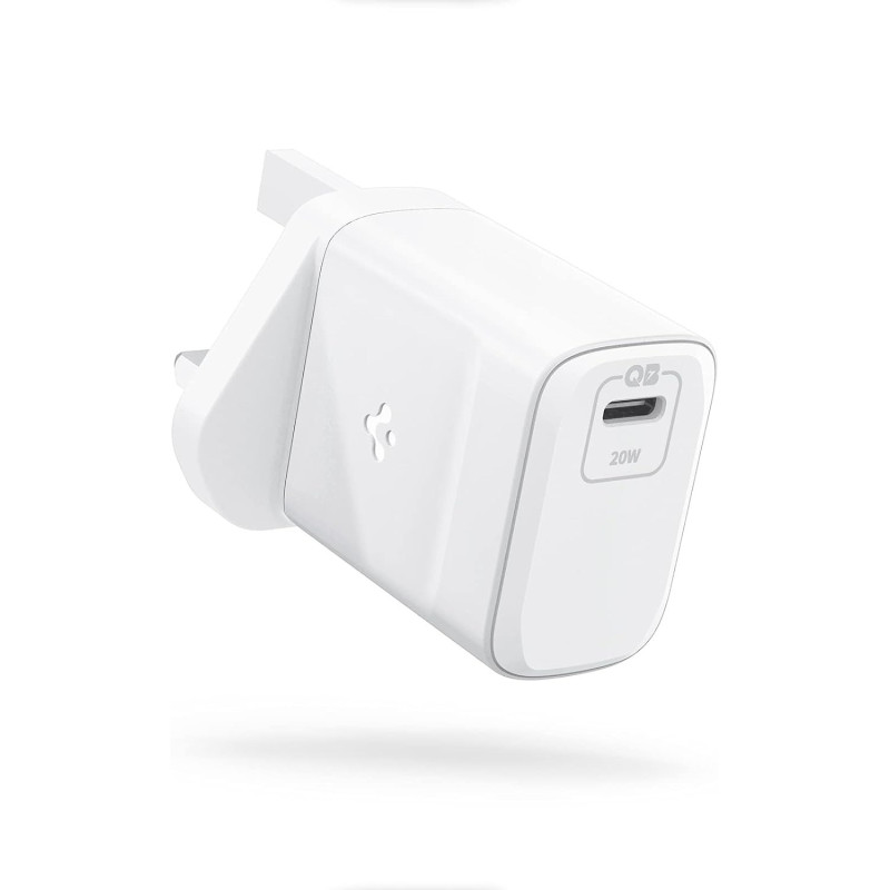 Spigen Charger Plug PD 3.0 Quick Charge for iPhone 14 13 12 Plus Pro Max Mini SE 2020 11 x XS xR 8 Plus Samsung Galaxy S23 Ultra Plus S22 S21 S20 iPad Mini Steam Deck, 20 W USB C Power Adapter