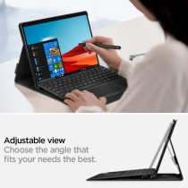 Spigen Stand Folio Designed for Surface Pro x Case With Pen Holder (2021/2020/2019), Charcoal Gray