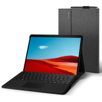 Spigen Stand Folio Designed for Surface Pro x Case With Pen Holder (2021/2020/2019), Charcoal Gray