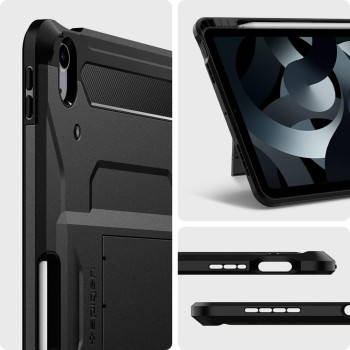 Spigen Tough Armor Pro Designed For iPad Air 6th Generation Case (2024) / iPad Air 5th Generation Case (2022) / iPad Air 4th Generation Case (2020) 11 And 10.9 Inch, With Pencil Holder, Black
