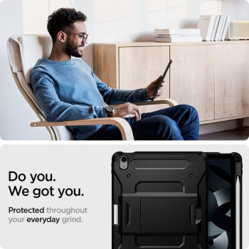 Spigen Tough Armor Pro Designed For iPad Air 6th Generation Case (2024) / iPad Air 5th Generation Case (2022) / iPad Air 4th Generation Case (2020) 11 And 10.9 Inch, With Pencil Holder, Black