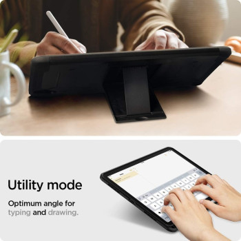 Spigen Tough Armor Pro Designed For iPad Air 6th Generation Case (2024) / iPad Air 5th Generation Case (2022) / iPad Air 4th Generation Case (2020) 11 And 10.9 Inch, With Pencil Holder, Black