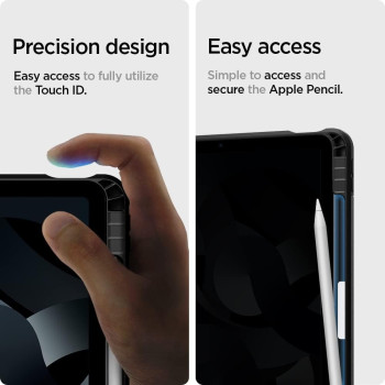 Spigen Tough Armor Pro Designed For iPad Air 6th Generation Case (2024) / iPad Air 5th Generation Case (2022) / iPad Air 4th Generation Case (2020) 11 And 10.9 Inch, With Pencil Holder, Black