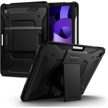 Spigen Tough Armor Pro Designed For iPad Air 6th Generation Case (2024) / iPad Air 5th Generation Case (2022) / iPad Air 4th Generation Case (2020) 11 And 10.9 Inch, With Pencil Holder, Black