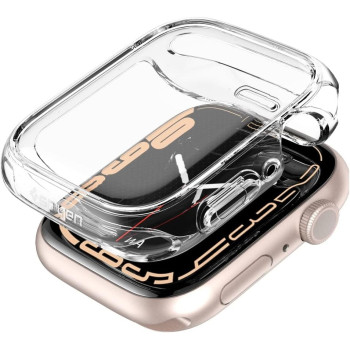 Spigen Ultra Hybrid Designed For Apple Watch Case With Screen Protector for Apple Watch Series, 7 45mm, Crystal Clear