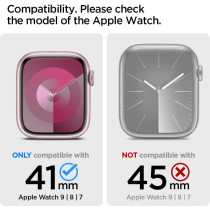 Spigen Thin Fit Designed For Apple Watch Case Series 9/8/7 41mm Thin Hard PC Case, Black