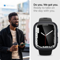Spigen Ultra Hybrid Designed For Apple Watch Case With Screen Protector For Apple Watch Series, 7 41mm, Space Crystal
