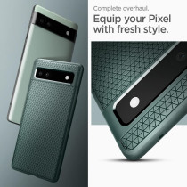 Spigen Liquid Air Armor Designed Cover Compatible For Pixel 6a Case (2022), Midnight Green
