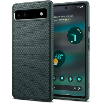 Spigen Liquid Air Armor Designed Cover Compatible For Pixel 6a Case (2022), Midnight Green