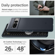 Spigen Thin Fit Designed Cover Compatible For Pixel 7 Pro Case (2022), Metal Slate