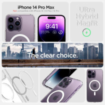 Spigen Ultra Hybrid (MagFit), Anti-Yellowing Technology Designed For iPhone 14 Pro Max Case (2022), Frost Clear