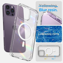Spigen Ultra Hybrid (MagFit), Anti-Yellowing Technology Designed For iPhone 14 Pro Max Case (2022), Frost Clear