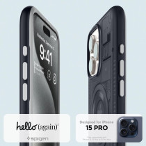 Spigen Magnetic Designed for iPhone 15 Pro Case, Classic C1 MagFit (Military-Grade Protection) Compatible With MagSafe (2023), Graphite