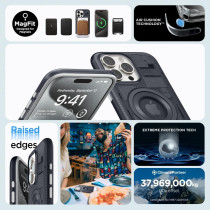 Spigen Magnetic Designed for iPhone 15 Pro Case, Classic C1 MagFit (Military-Grade Protection) Compatible With MagSafe (2023), Graphite