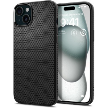 Spigen Liquid Air Armor Designed For iPhone 15 Case (2023), Military-Grade Protection, Matte Black