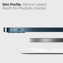 Spigen Mag Fit Designed For MagSafe Charger Pad Cover Case Compatible With iPhone 15, iPhone 14, iPhone 13, iPhone 12 Models, AirPod Pro, AirPod Pro 2, AirPod 3, White
