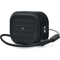 Elago Armor Case Compatible With AirPods Pro 2nd Generation Case Cover Compatible With AirPods Pro 2 Case, Lanyard Included, Supports Wireless Charging, Shock Resistant, Full Protection, Black