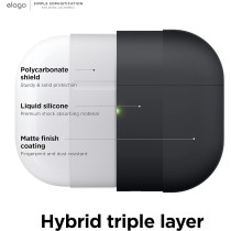 Elago Liquid Hybrid Case Compatible With AirPods Pro 2nd Generation Case Cover With Lanyard Compatible With AirPods Pro 2 Case, Triple Layer Protection, Dust Resistant, Shockproof, Black
