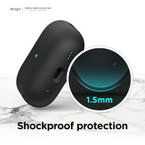 Elago Liquid Hybrid Case Compatible With AirPods Pro 2nd Generation Case Cover With Lanyard Compatible With AirPods Pro 2 Case, Triple Layer Protection, Dust Resistant, Shockproof, Black