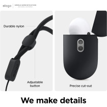 Elago Liquid Hybrid Case Compatible With AirPods Pro 2nd Generation Case Cover With Lanyard Compatible With AirPods Pro 2 Case, Triple Layer Protection, Dust Resistant, Shockproof, Black