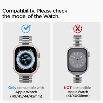 Spigen Modern Fit 316L Designed For Apple Watch Band For Apple Watch Ultra2/Apple Watch Ultra 49mm, Series 9/8/Se2/7/6/Se/5/4/3/2/1 45mm/44mm/42mm, Silver