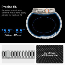 Spigen Modern Fit 316L Designed For Apple Watch Band For Apple Watch Ultra2/Apple Watch Ultra 49mm, Series 9/8/Se2/7/6/Se/5/4/3/2/1 45mm/44mm/42mm, Silver
