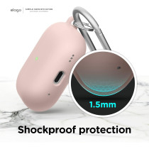 Elago Liquid Hybrid Case Compatible With Airpods Pro 2nd Generation Case Cover - Compatible With Airpods Pro 2 Case, Triple Layer Protection, Keychain Included, Dust Resistant, Shockproof, Pink