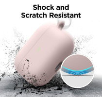 Elago Liquid Silicone Case Compatible With Airpods Pro Case Cover - Keychain Included, Triple Layer Protection, Safeguard Design, Supports Wireless Charging, Sand Pink