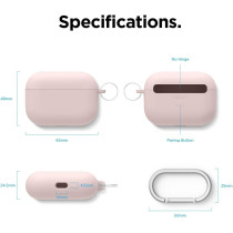 Elago Liquid Silicone Case Compatible With Airpods Pro Case Cover - Keychain Included, Triple Layer Protection, Safeguard Design, Supports Wireless Charging, Sand Pink