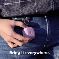 Elago Silicone Hang Case Compatible With Samsung Galaxy Buds Fe Case (2023) / Galaxy Buds 2 Pro Case (2022) / Galaxy Buds 2 Case (2021) / Galaxy Buds Pro Case (2021) / Galaxy Buds Live, Lavender