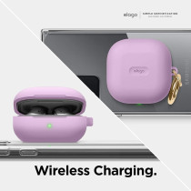 Elago Silicone Hang Case Compatible With Samsung Galaxy Buds Fe Case (2023) / Galaxy Buds 2 Pro Case (2022) / Galaxy Buds 2 Case (2021) / Galaxy Buds Pro Case (2021) / Galaxy Buds Live, Lavender