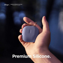 Elago Silicone Hang Case Compatible With Samsung Galaxy Buds FE Case (2023) / Galaxy Buds 2 Pro Case (2022) / Galaxy Buds 2 Case (2021) / Galaxy Buds Pro Case (2021) / Galaxy Buds Live, Lavender Grey
