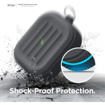 Elago Armor Case Designed For Apple Airpods Pro Case, Tough Drop Protection, Shock Resistant, Made From Durable Silicone, Dark Grey