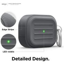 Elago Armor Case Designed For Apple Airpods Pro Case, Tough Drop Protection, Shock Resistant, Made From Durable Silicone, Dark Grey