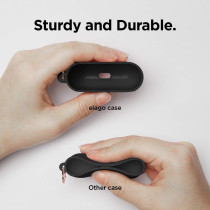 Elago Liquid Silicone Case Compatible With Airpods Pro Case Cover - Keychain Included, Triple Layer Protection, Safeguard Design, Supports Wireless Charging, Matte Black