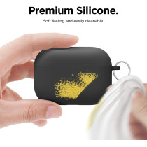 Elago Liquid Silicone Case Compatible With Airpods Pro Case Cover - Keychain Included, Triple Layer Protection, Safeguard Design, Supports Wireless Charging, Matte Black
