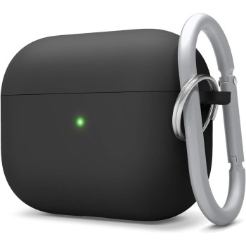 Elago Liquid Silicone Case Compatible With Airpods Pro Case Cover - Keychain Included, Triple Layer Protection, Safeguard Design, Supports Wireless Charging, Matte Black