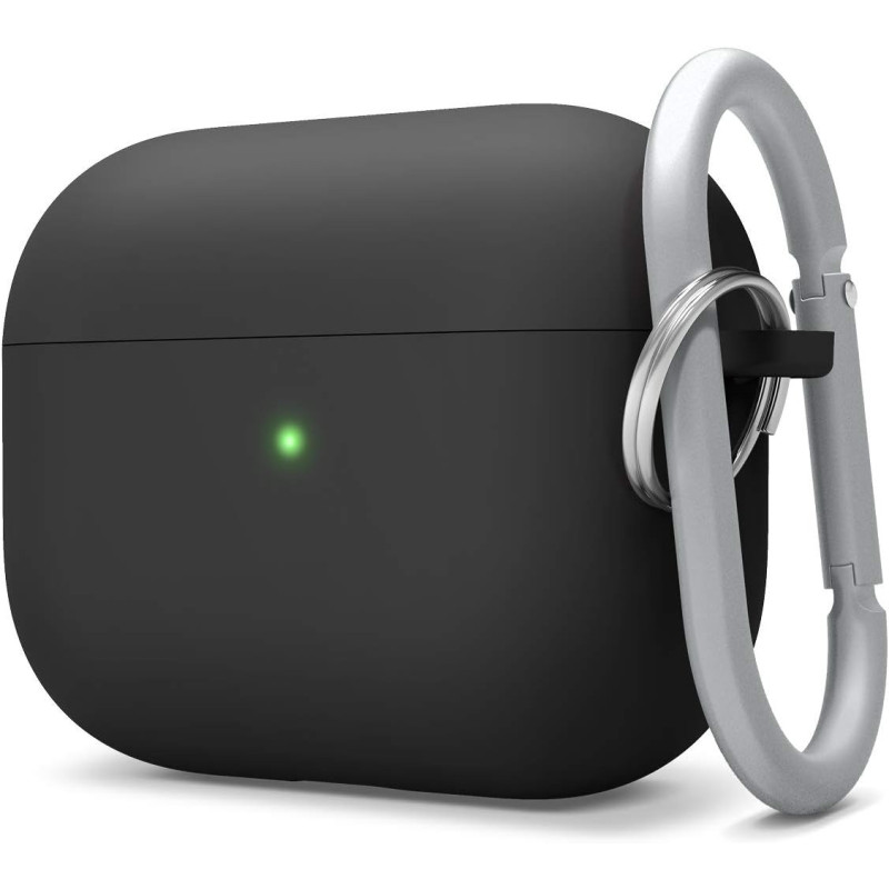Elago Liquid Silicone Case Compatible With Airpods Pro Case Cover - Keychain Included, Triple Layer Protection, Safeguard Design, Supports Wireless Charging, Matte Black
